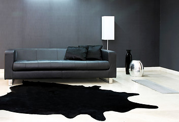 Image showing Black sofa