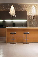 Image showing Wooden kitchen counter