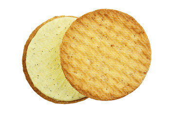 Image showing Vanilla cream biscuits