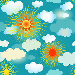 Image showing Spring seamless blue pattern