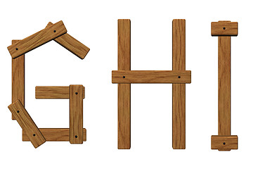 Image showing wooden letters ghi