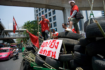 Image showing Red shirt demonstrations in Bangkok 2010