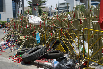 Image showing Red shirt demonstrations in Bangkok 2010