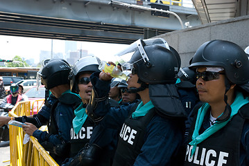 Image showing Red shirt demonstrations in Bangkok 2010