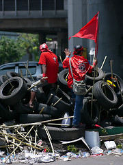 Image showing Red shirt demonstrations in Bangkok 2010