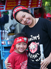 Image showing Red shirt demonstrations in Bangkok 2010