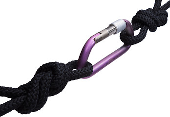 Image showing Safety Hook and Two Ropes isolated