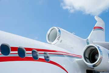 Image showing Detail of three engined corporate jet