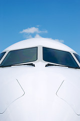 Image showing Front detail of white airplane