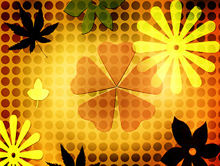 Image showing Flowers & Leafs - background