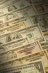 Image showing U.S. banknotes of various dollar denominations