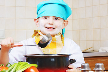 Image showing Happy little cook