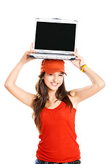 Image showing Girl with a laptop