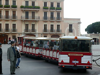 Image showing Monaco. French Riviera. Monaco-Ville. Tourist carriage on the Courtyard of Prince's Palace of Monaco  