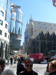 Image showing no captionAustria. Vienna. St. Stephen's Cathedral facing modern business centre  