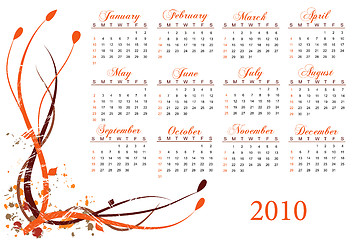 Image showing Calendar for 2010