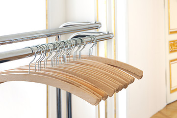 Image showing Empty clothes hangers