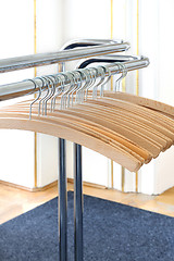 Image showing Empty clothes hangers