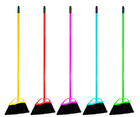 Image showing Broom Isolated set