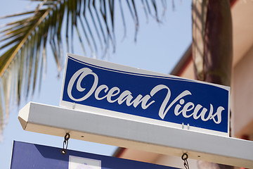 Image showing Ocean Views Real Estate Sign