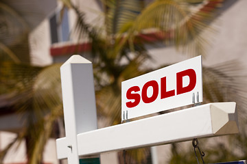 Image showing Close-up of Sold Real Estate Sign