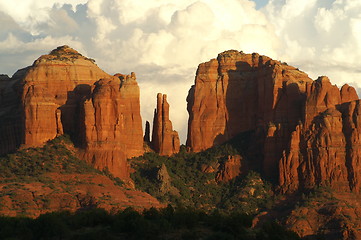 Image showing Clouds over Cathedral Rock