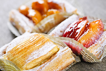 Image showing Pieces of fruit strudel