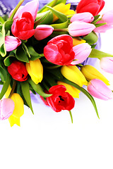 Image showing basket full of tulips