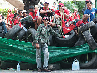 Image showing Red shirt demonstrations in Bangkok 2010