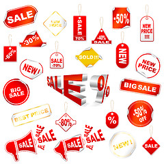 Image showing Red sale icons