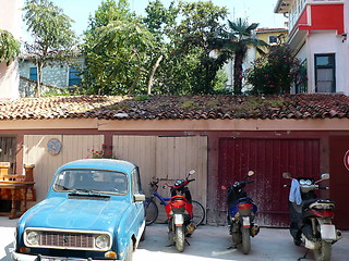 Image showing Croatia. Istria. Rovinj. Motor-vehicle pool in a court yard