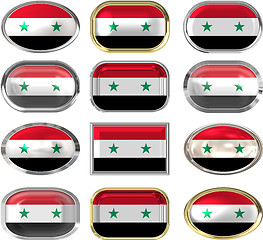 Image showing twelve buttons of the Flag of Syria