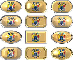 Image showing 12 buttons of the Flag of New Jersey