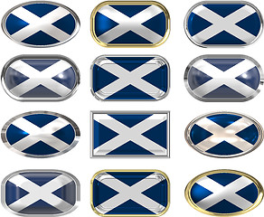 Image showing 12 buttons of the Flag of Scotland