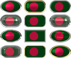 Image showing twelve buttons of the Flag of Bangladesh