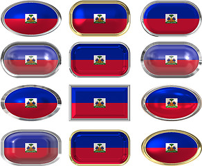 Image showing twelve buttons of the Flag of Haiti