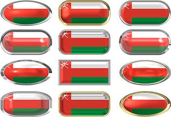 Image showing twelve buttons of the Flag of Oman