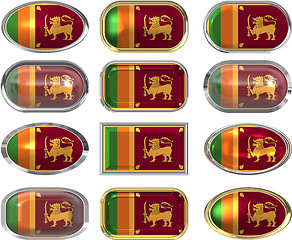 Image showing 12 buttons of the Flag of Sri Lanka