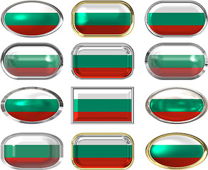 Image showing twelve buttons of the Flag of Bulgaria