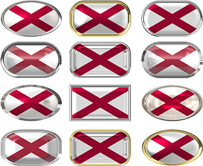 Image showing twelve buttons of the Flag of alabama