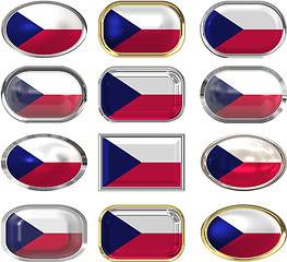 Image showing twelve buttons of the  Flag of Czech Repulic