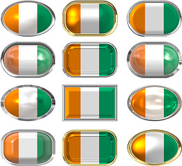 Image showing twelve buttons of the Flag of Cote d'Ivoire