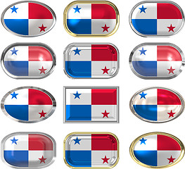 Image showing twelve buttons of the Flag of Panama