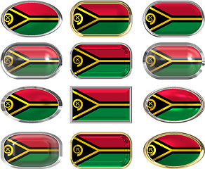 Image showing twelve buttons of the Flag of Vanuatu