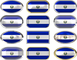 Image showing twelve buttons of the Flag of El Salvador