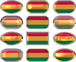 Image showing twelve buttons of the Flag of Bolivia