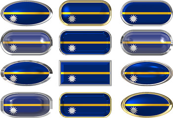 Image showing twelve buttons of the Flag of Nauru