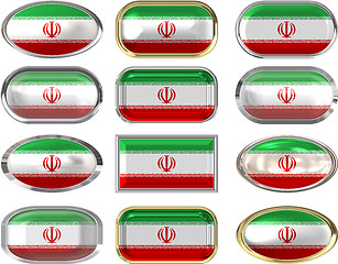 Image showing twelve buttons of the Flag of Iran