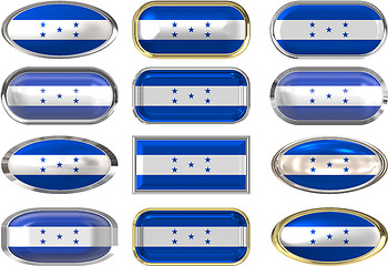 Image showing twelve buttons of the Flag of Honduras