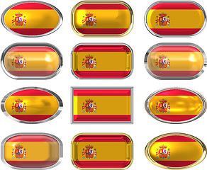 Image showing 12 buttons of the Flag of Spain